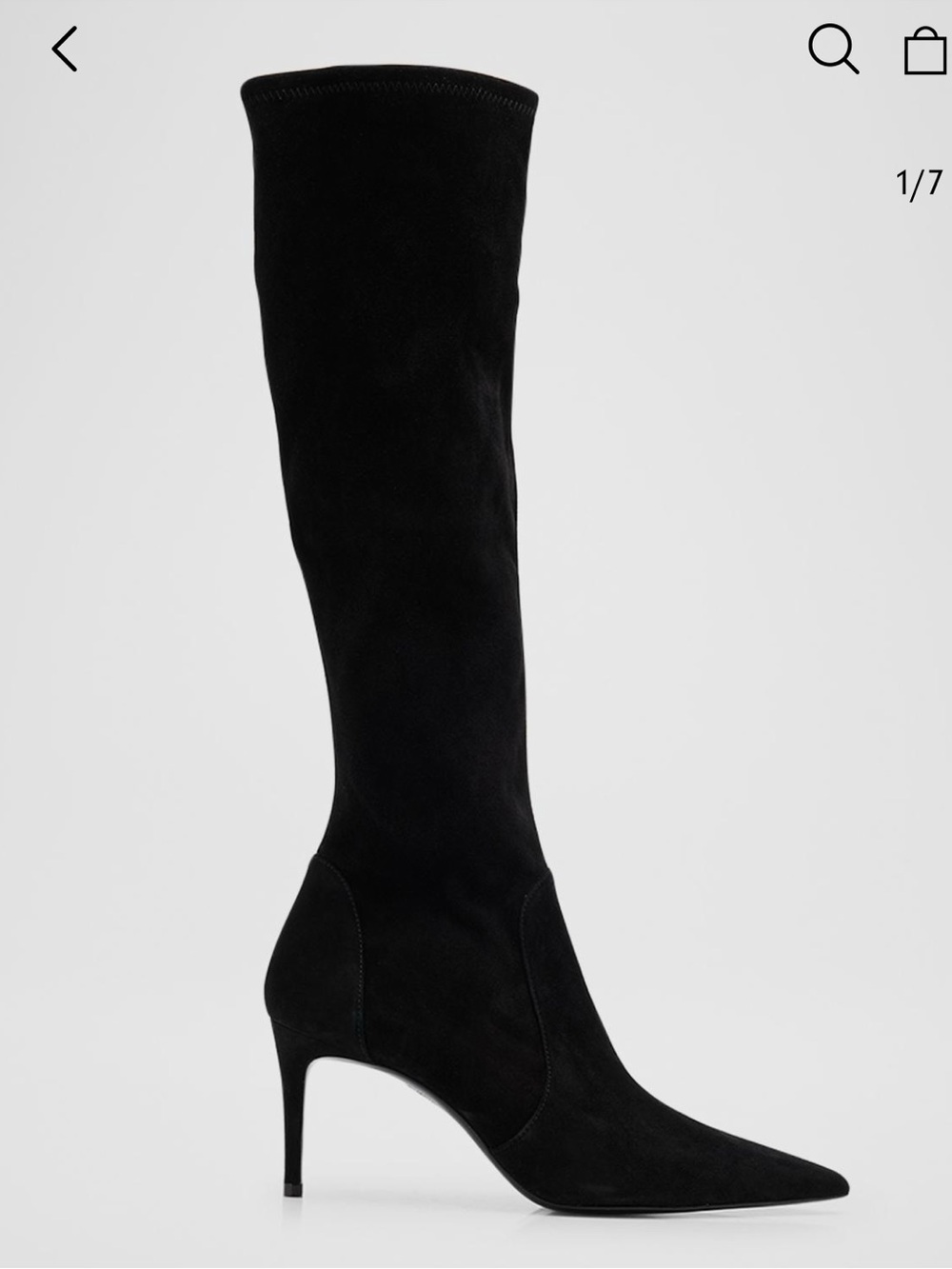 Stuart Weitzman Black Over-the-Knee Pointed Toe Stiletto Boots